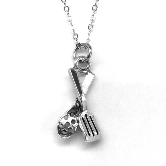 Miniature Spatula Spoon Utensil Charm Necklace - Picture 1 of 2